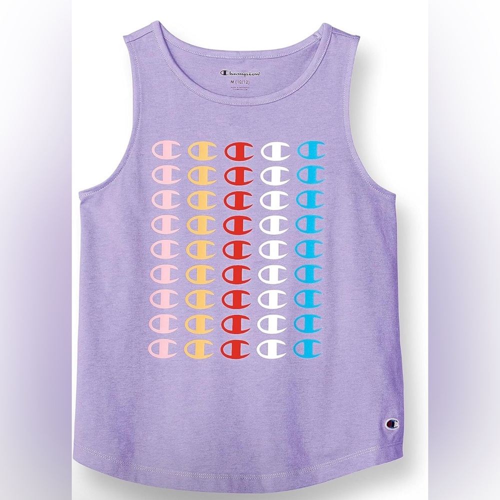 Champion Girls Tank Top with Rainbow C Logos Medium (10/12)